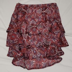 H&M paisley ruffle skirt